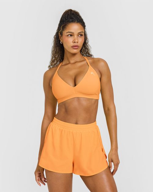 Easylift Ultra Minimal V Neck Bralette With White Logo | Powdered Orange