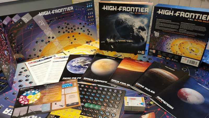 Photo of the space board game "High Frontier"