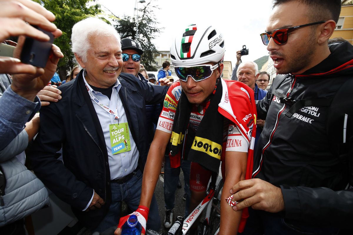 Fausto Masnada (Androni Giocattoli-Sidermec) with manager Gianni Savio