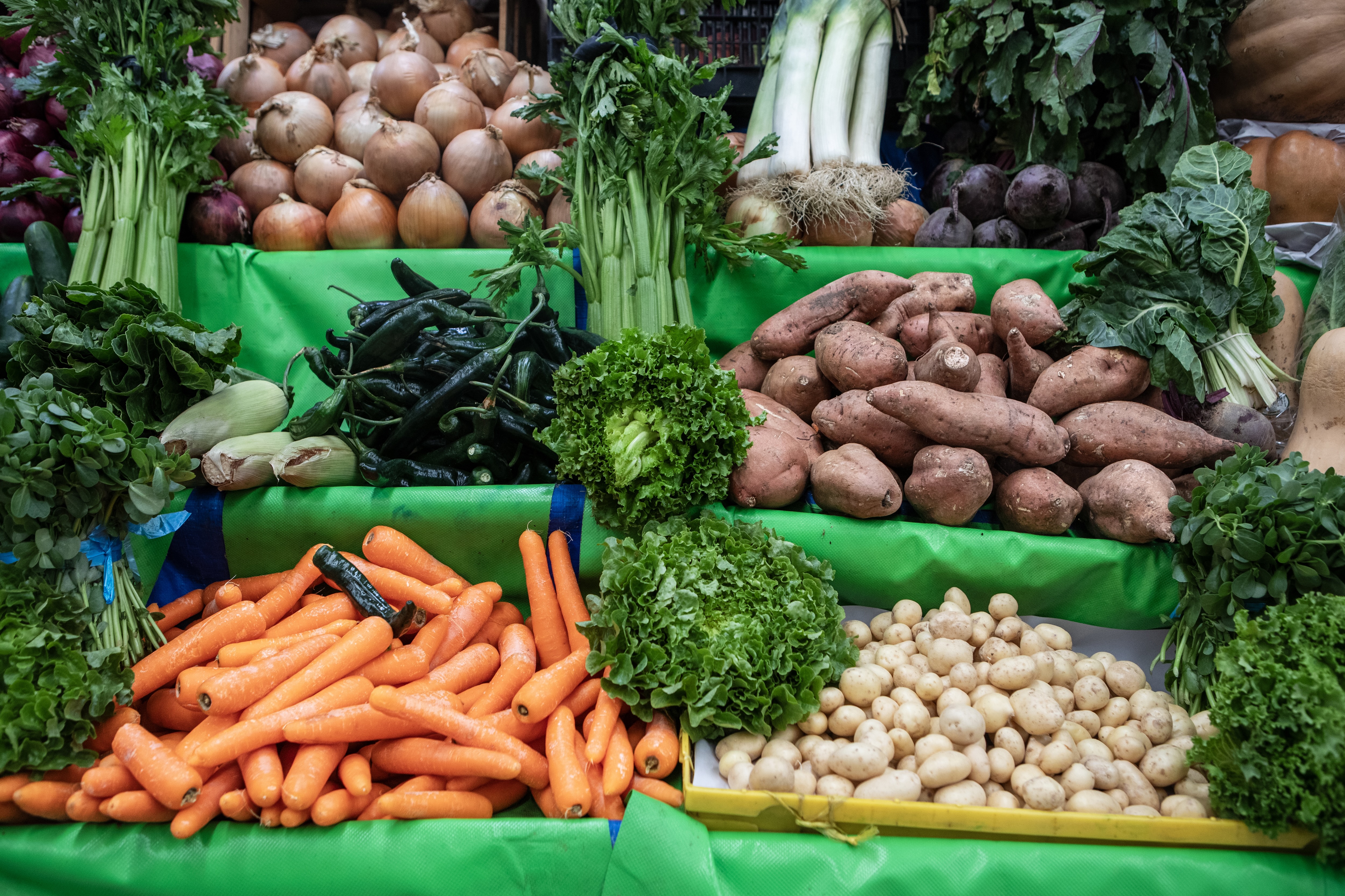 Fresh vegetables at Mercado Medellin in Mexico City
