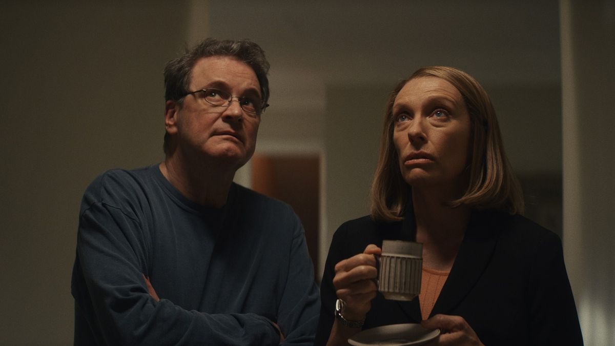 Colin Firth and Toni Collette in The Staircase.