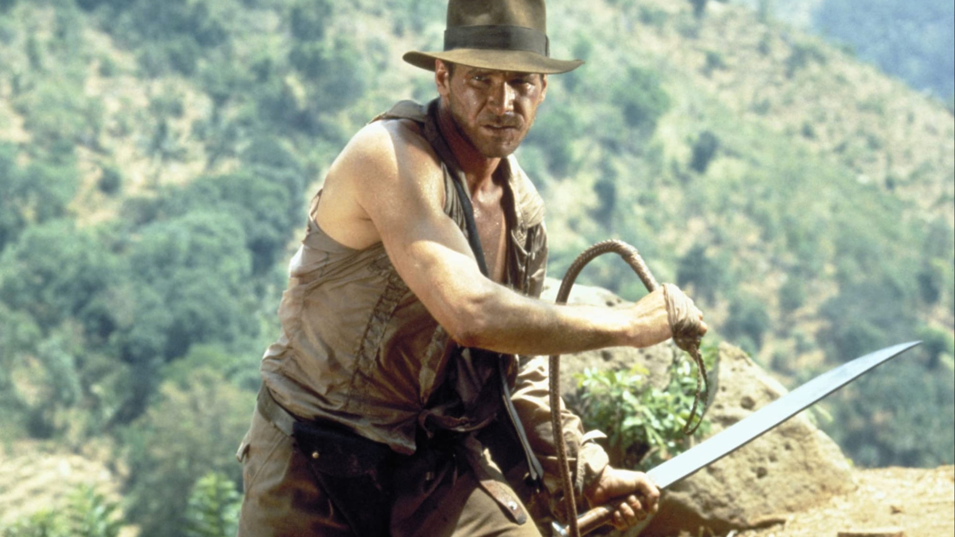 Harrison Ford in Indiana Jones and the Temple of Doom