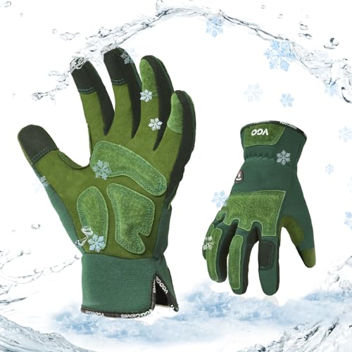 Vgo... Winter Gardening Gloves Women,safety Work Gloves, Puncture-Proof,thornproof,touchscreen(1 Pair,m,green,sl7471flwp)