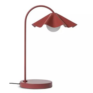 Habitat Yuno Pleat Metal Table Lamp - Red