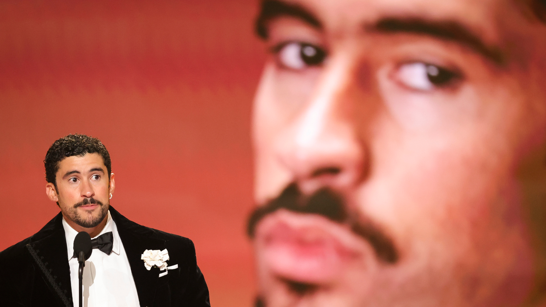 Bad Bunny receives the award for Album of the Year at The 68th Annual Grammy Awards, broadcasting live Sunday, February 1, 2026