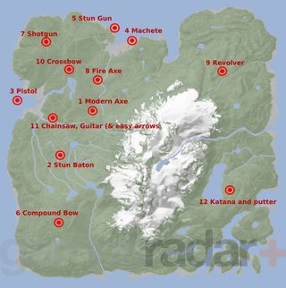 Sons of the forest weapon locations map