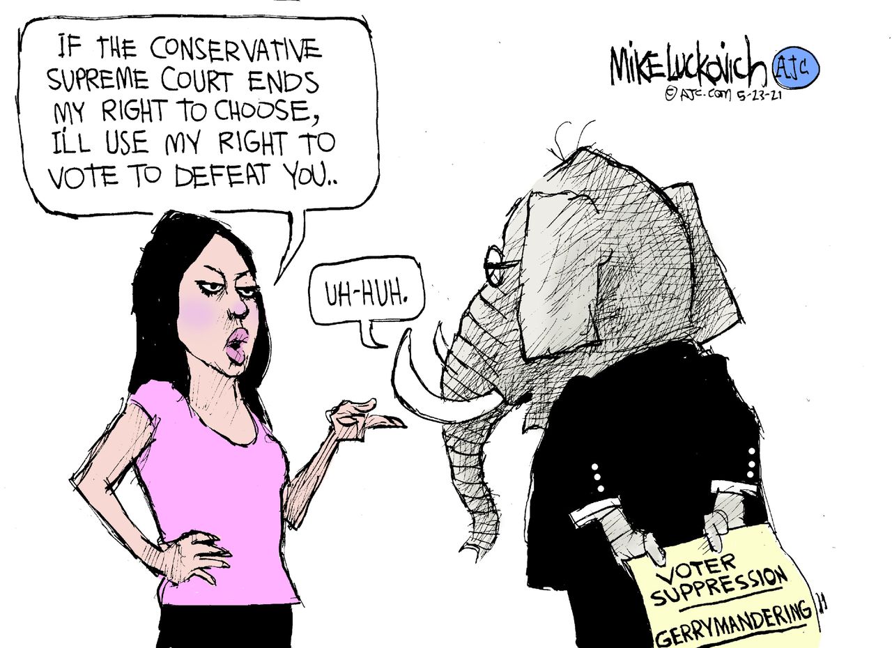 Political Cartoon U.S. gop voter suppression