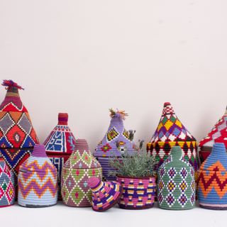 home gifts: multi coloured moroccan inspired pots by bohemia design
