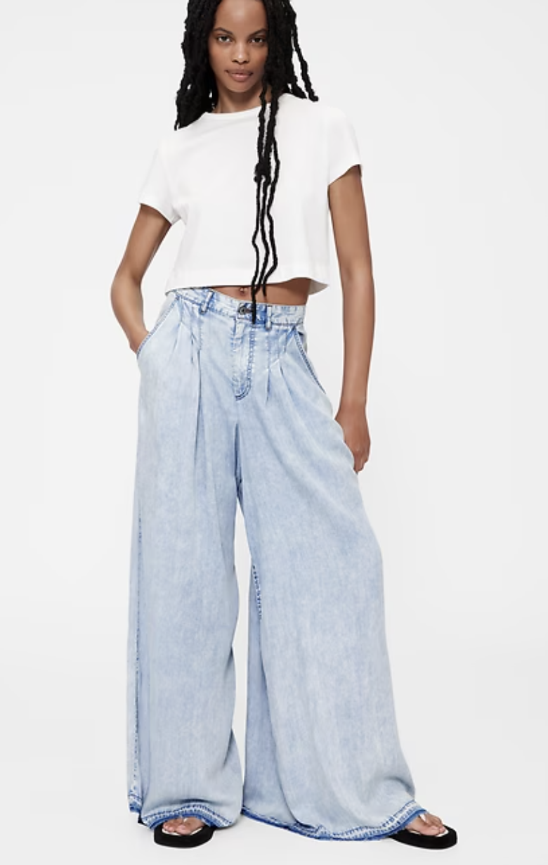 GapStudio, High Rise Draped Denim Trousers