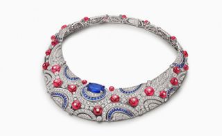 Bulgari diamond necklace with pink and purple stones