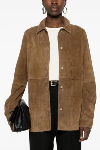 Toteme suede panelled shirt