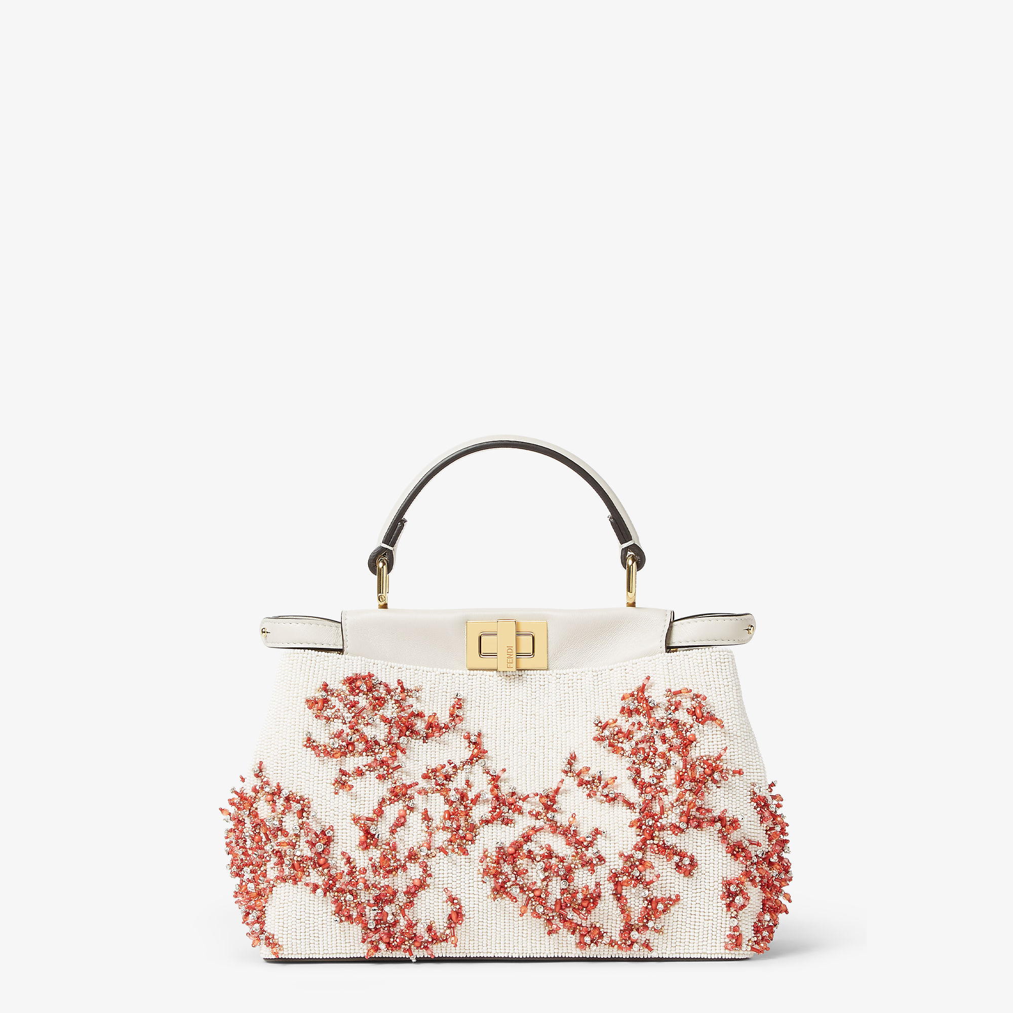 Peekaboo Minisea Garden Coral Red and Camellia Embroidered Bag
