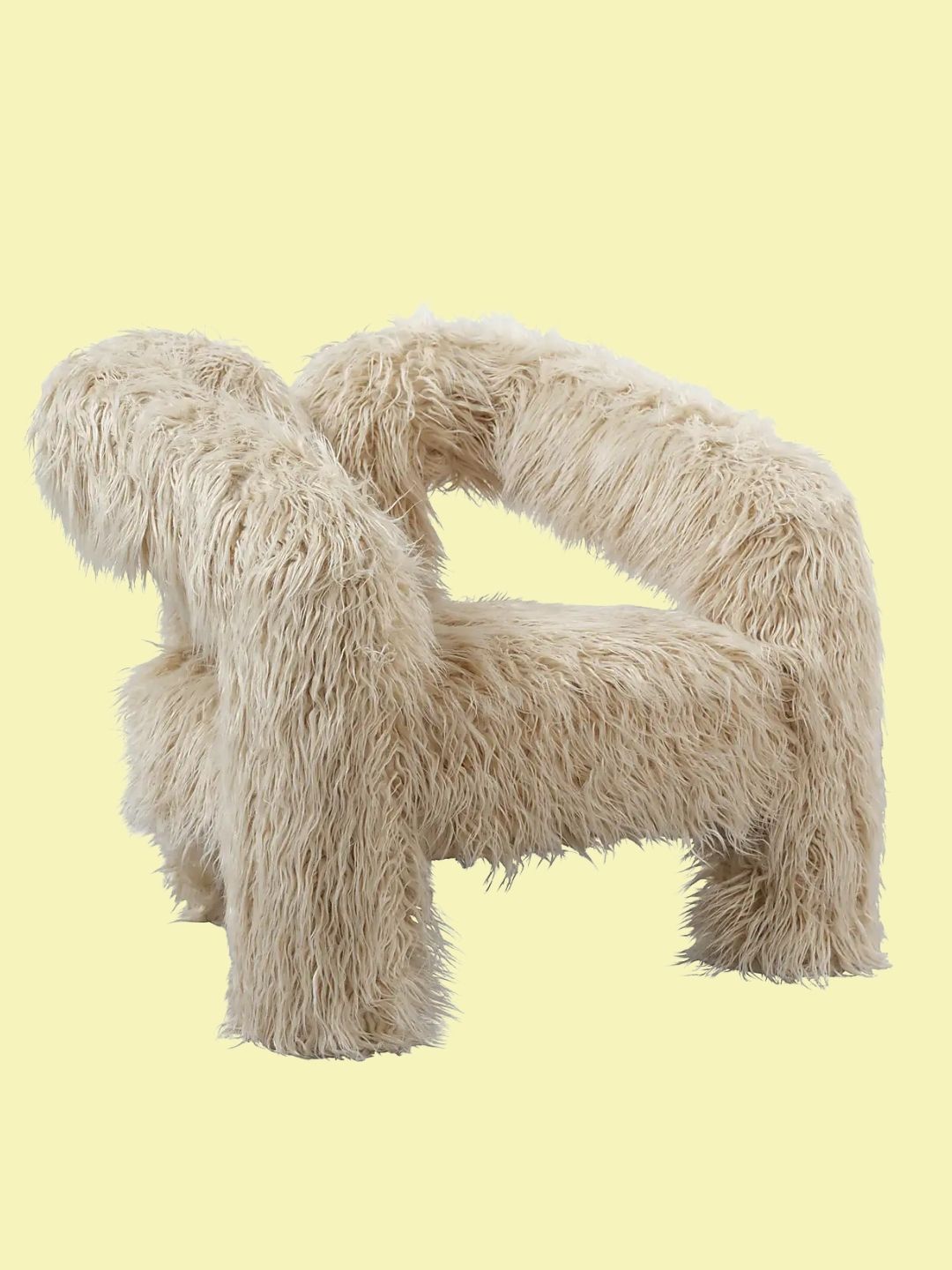 Dunelm, Freyja Ivory Faux Fur Accent Chair