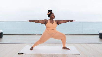 Woman holding a yoga pose