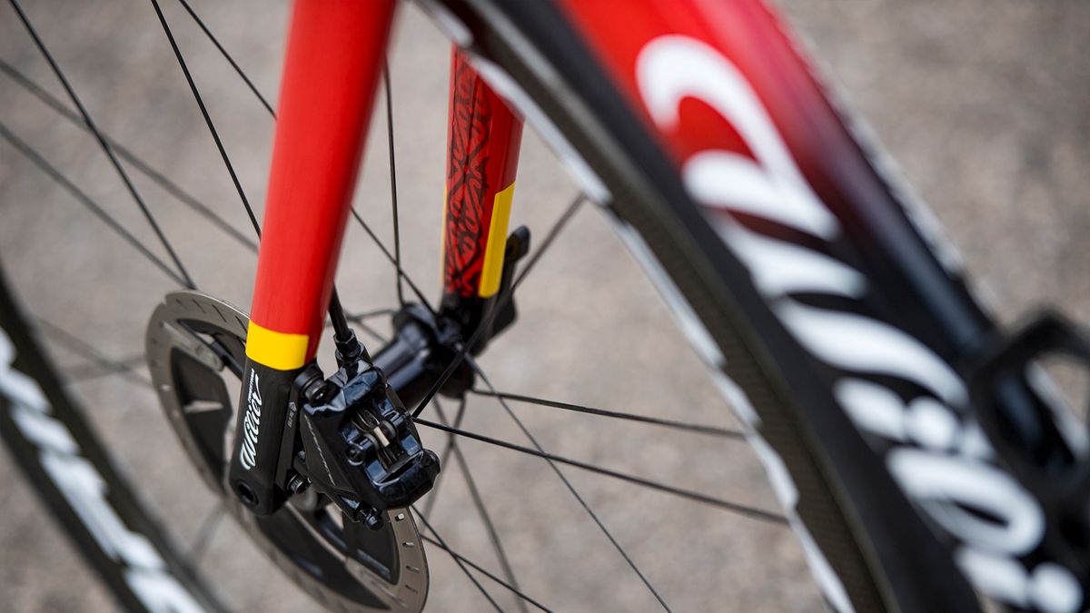 Luis Leon Sanchez's Spanish champion's themed Wilier Zero SLR