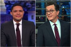 Stephen Colbert and Trevor Noah on Trump and his wall