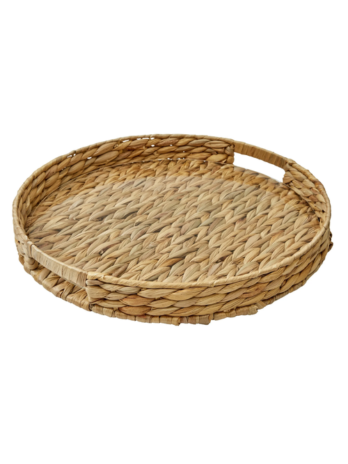 16-Inch Natural Water Hyacinth Decorative Tray