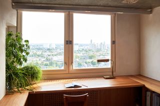 study inside Trellick tower apartment looking out