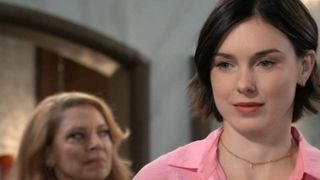 Katelyn MacMullen as Willow looking dubious in General Hospital