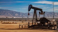 A oil pumpjack outside of Bakersfield, California.