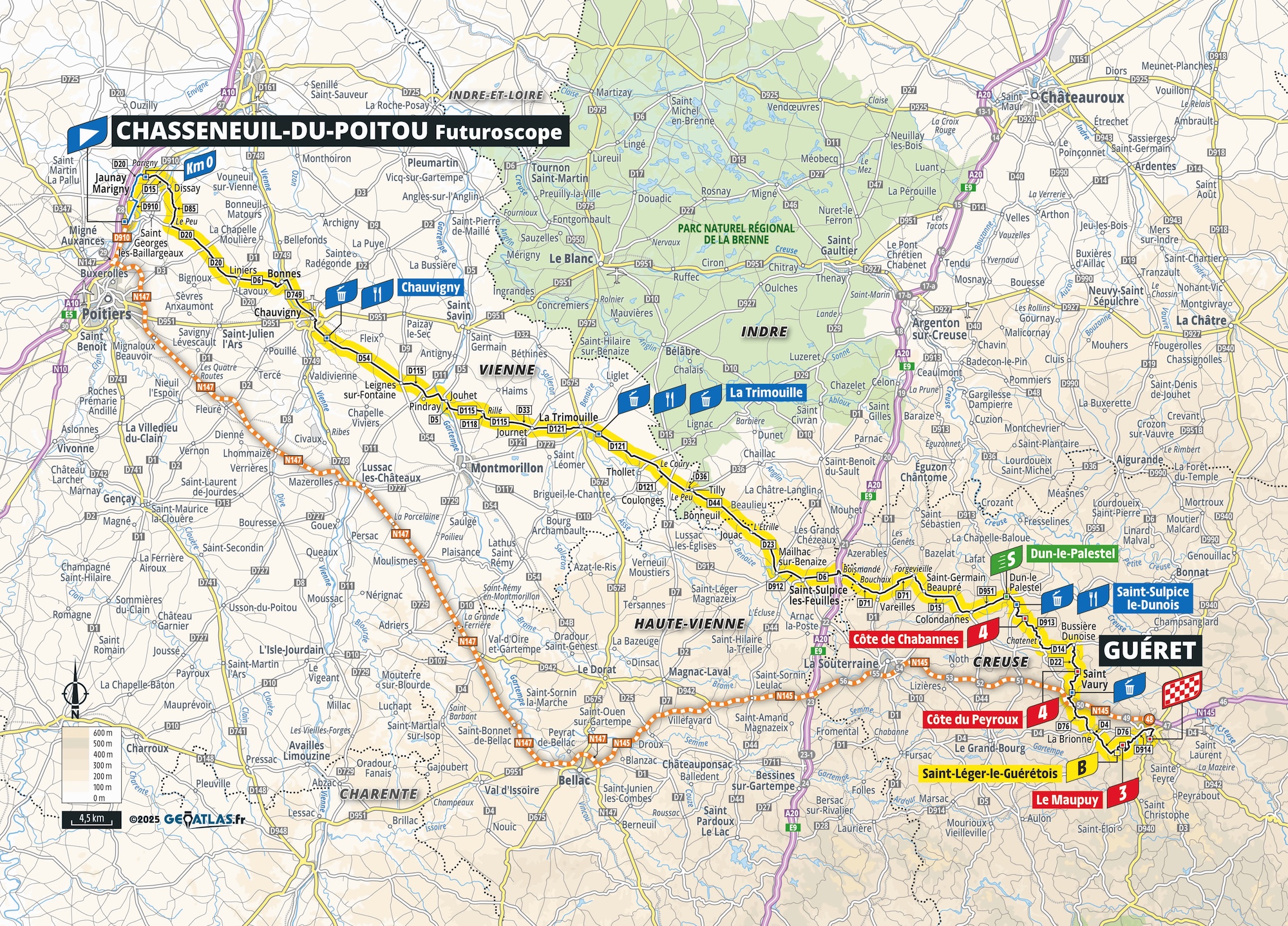 Tour de France Femmes stage 5 map