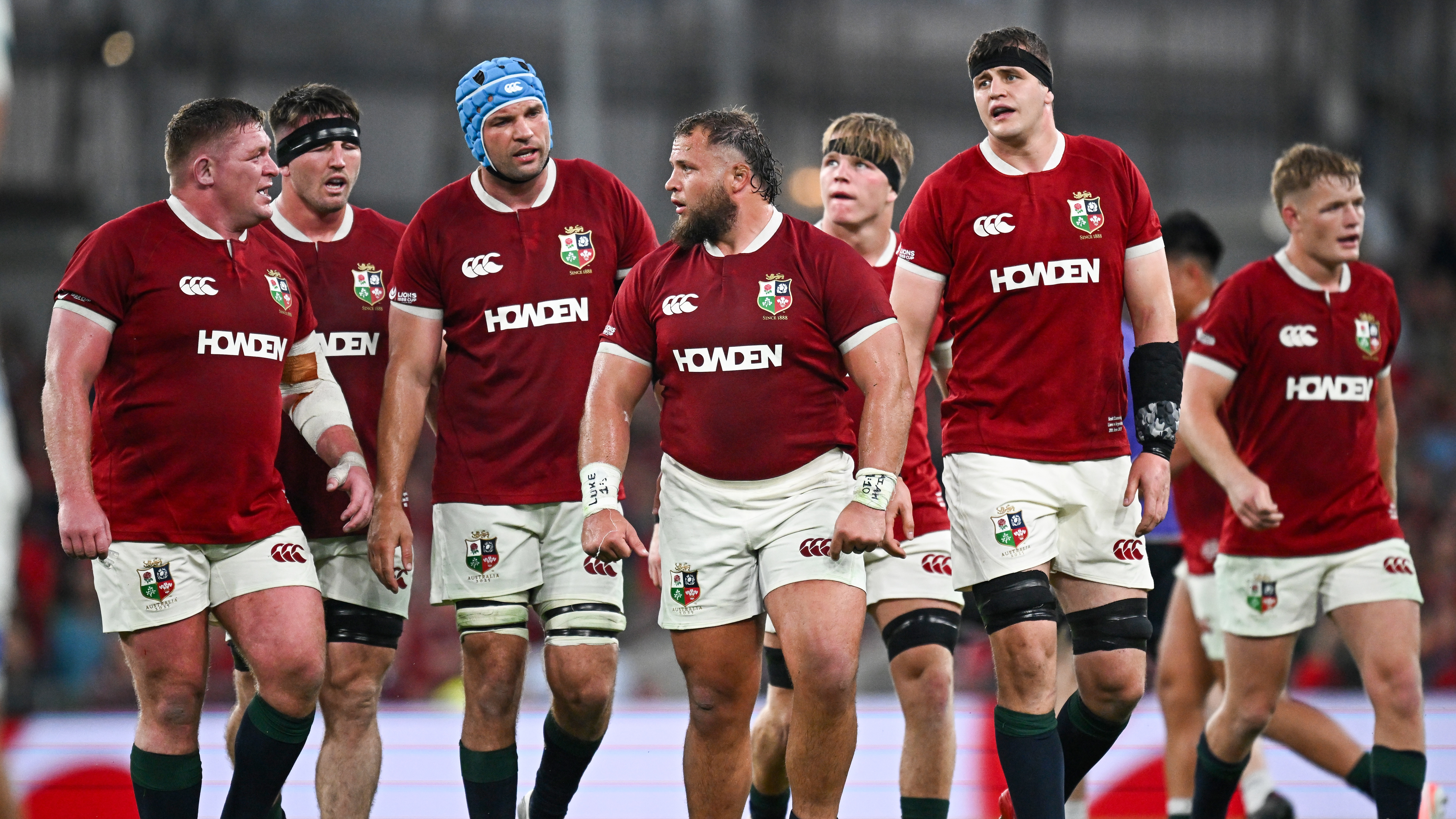 British and Irish Lions squad look dejected after losing to Argentina in the 1888 Cup.