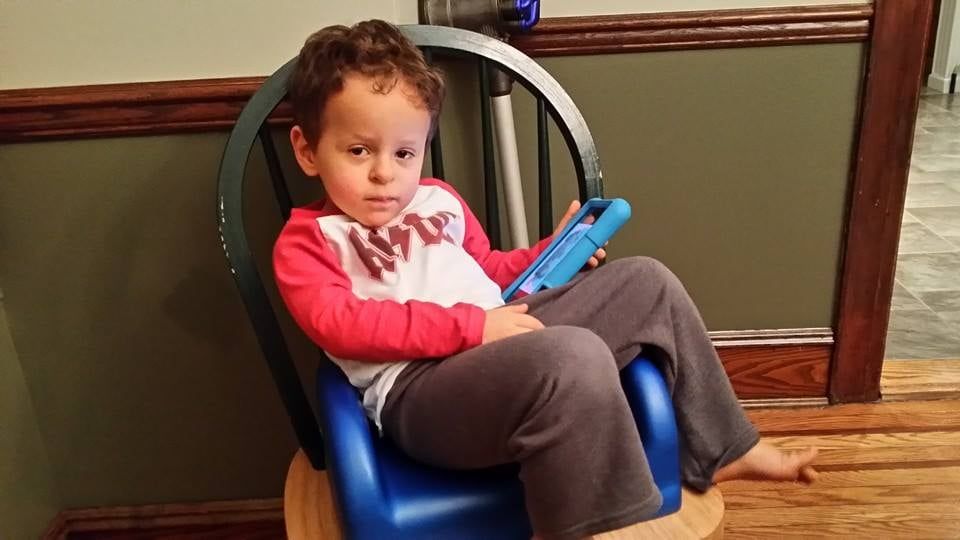 Isaac Using a Tablet at Age 2