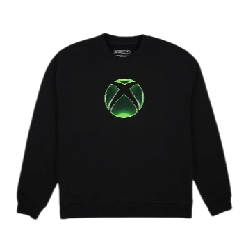 Black sweater with green Xbox logo