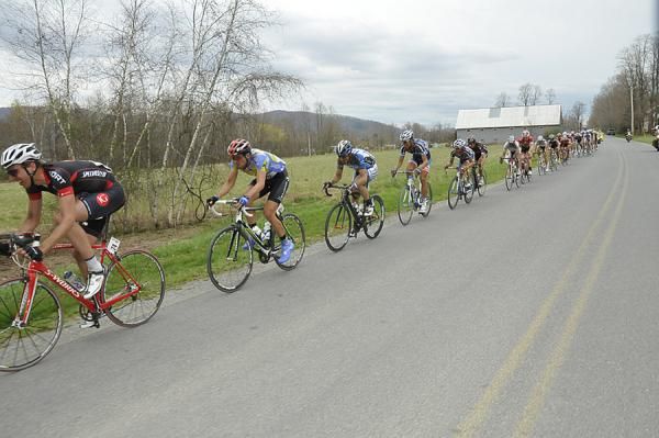 The field is strung out near completion of lap one
