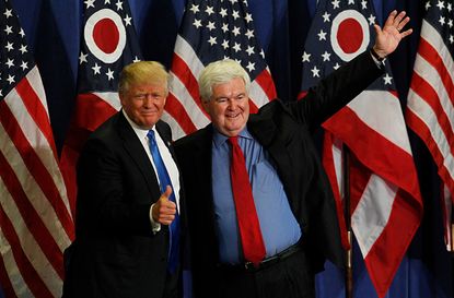 Donald Trump and Newt Gingrich in Cincinnati.