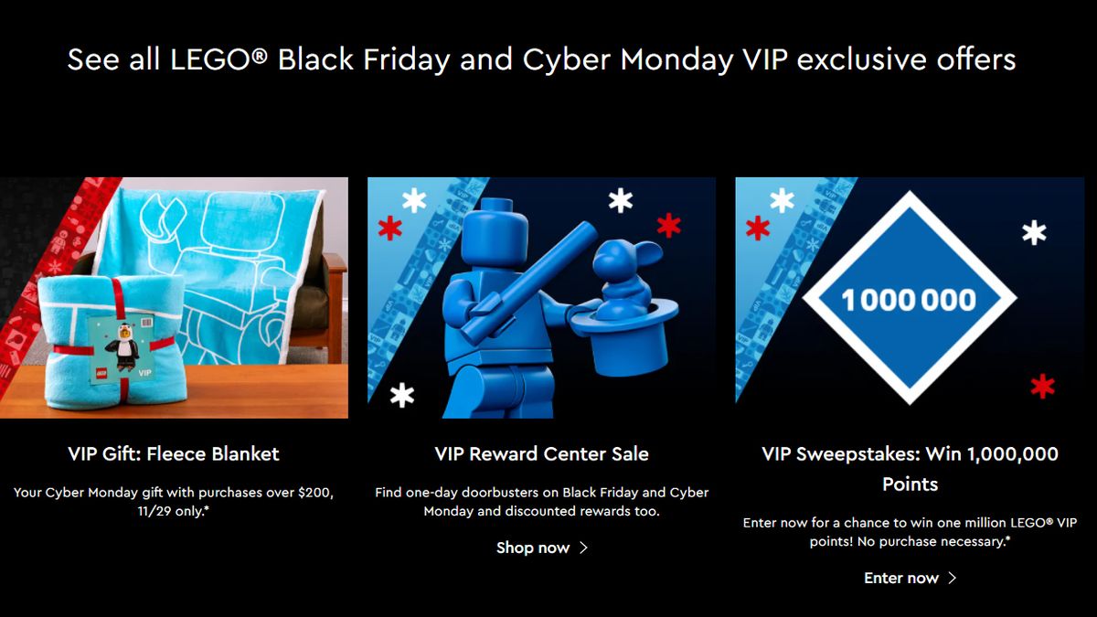 Lego's VIP Rewards program has Black Friday discounts and a $5 off Cyber Monday ..