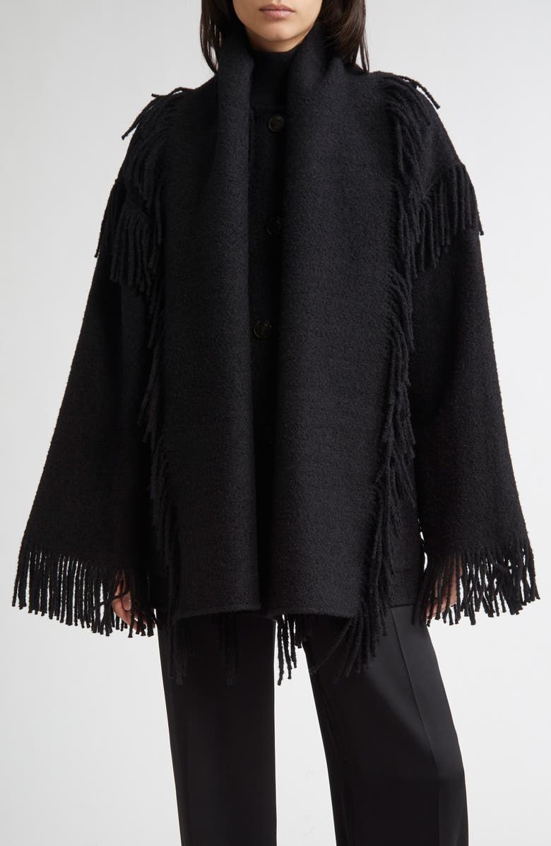 Double Face Wool Blend Scarf Jacket