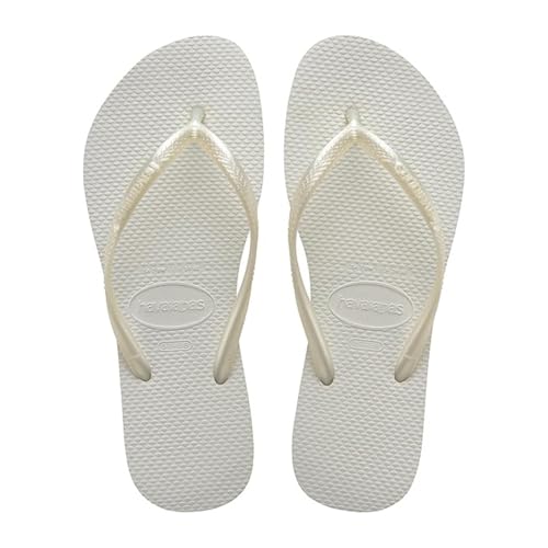 Havaianas Hav. Slim Black 41 42 Flip Flops Womens White 3-4 Uk