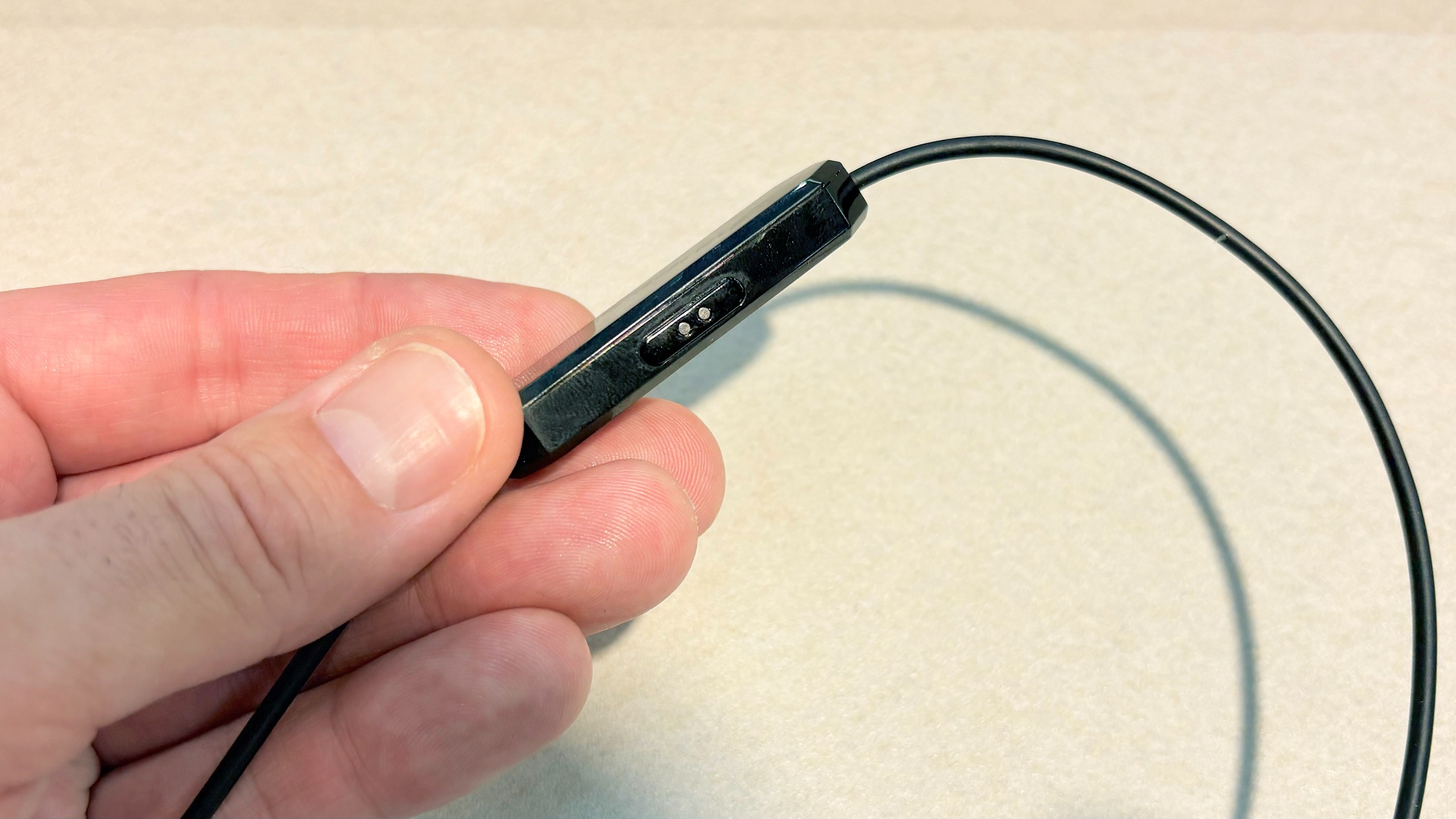 Close-up of the Odyss N1 AI-powered necklace that tracks what you eat