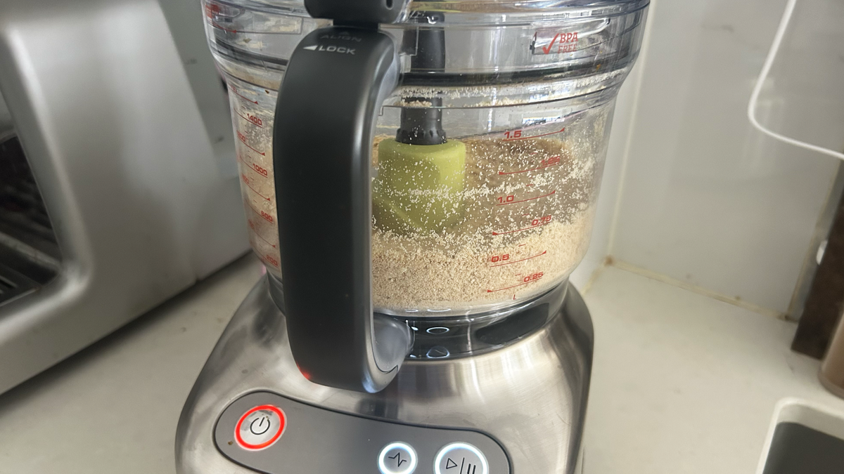 Breville Paradice 9 in use, blending cashews