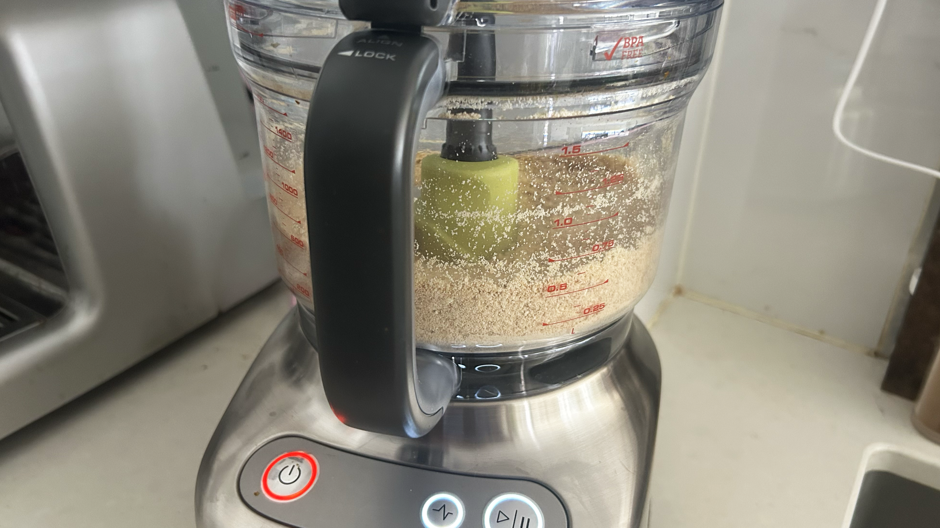 Breville Paradice 9 in use, blending cashews
