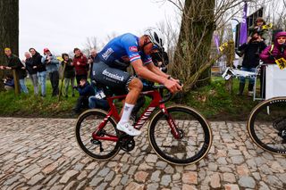 OUDENAARDE BELGIUM APRIL 02 Mathieu Van Der Poel of The Netherlands and Team AlpecinDeceuninck competes during the 107th Ronde van Vlaanderen Tour des Flandres 2023 Mens Elite a 2734km one day race from Brugge to Oudenaarde UCIWT on April 02 2023 in Brugge Belgium Photo by Luca Bettini PoolGetty Images