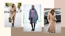 Three women in different types of coats: Camel, gilet and coatigan, teddy