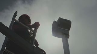 A Fujifilm X-T5 camera is chilling out in hand-made housing on top of the Swiss Alps, beaming mountain conditions to visitors