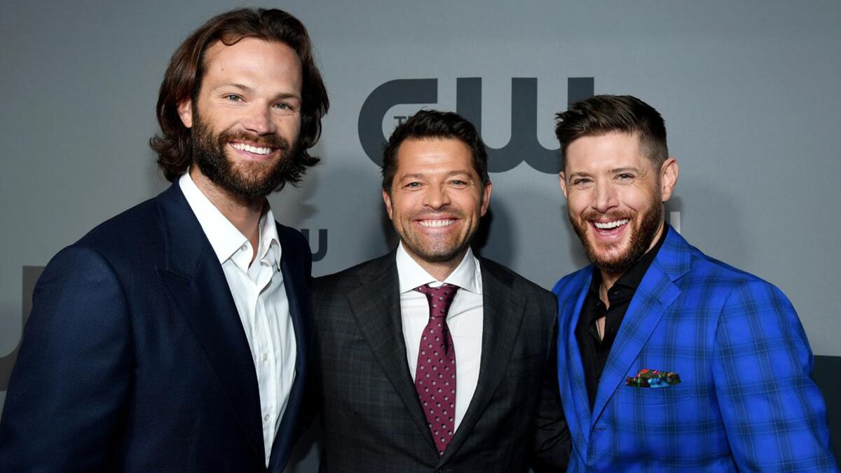 Jared Padalecki, Misha Collins, and Jensen Ackles at an event for The CW&#039;s Supernatural TV show