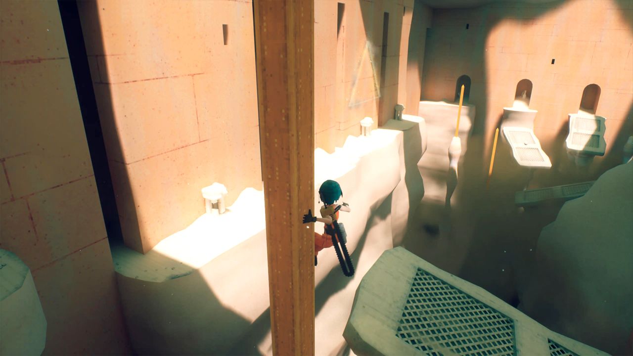 Motorslice review; screens of a Brutalist like video game