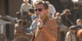 Once Upon A Time In Hollywood Rick Dalton signals with his finger on set