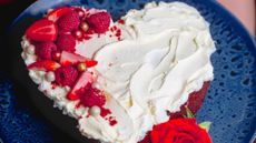 Red velvet heart-shaped cake