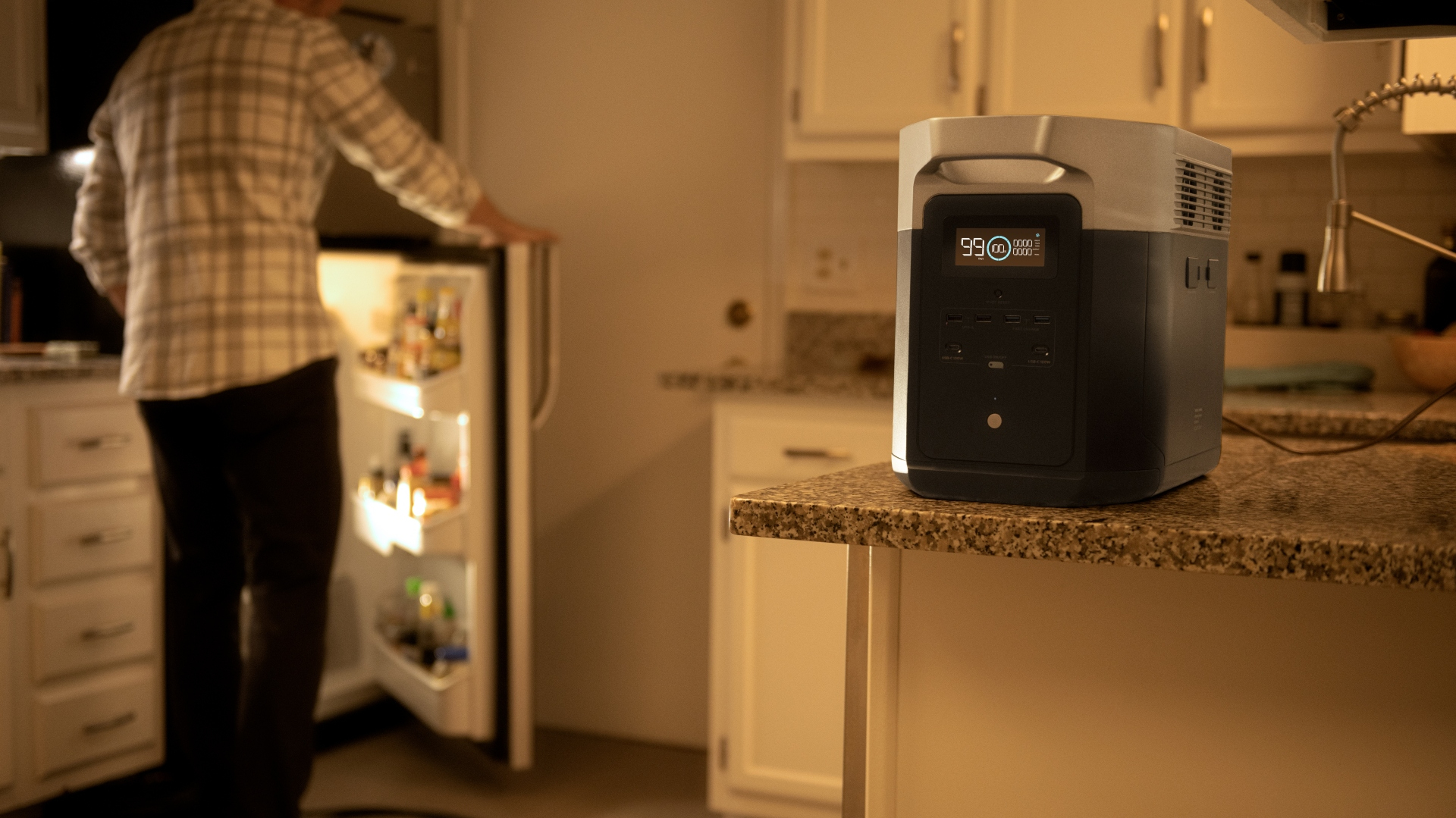 Ecoflow Delta Max on a kitchen counter