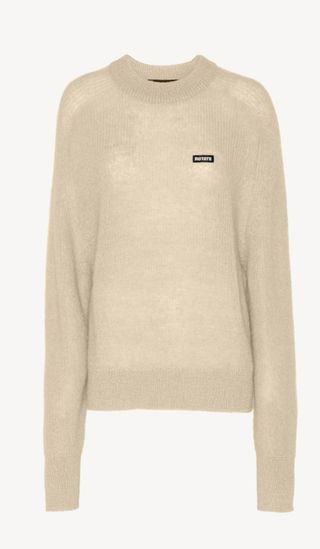 Light Knit Logo Sweater Creme