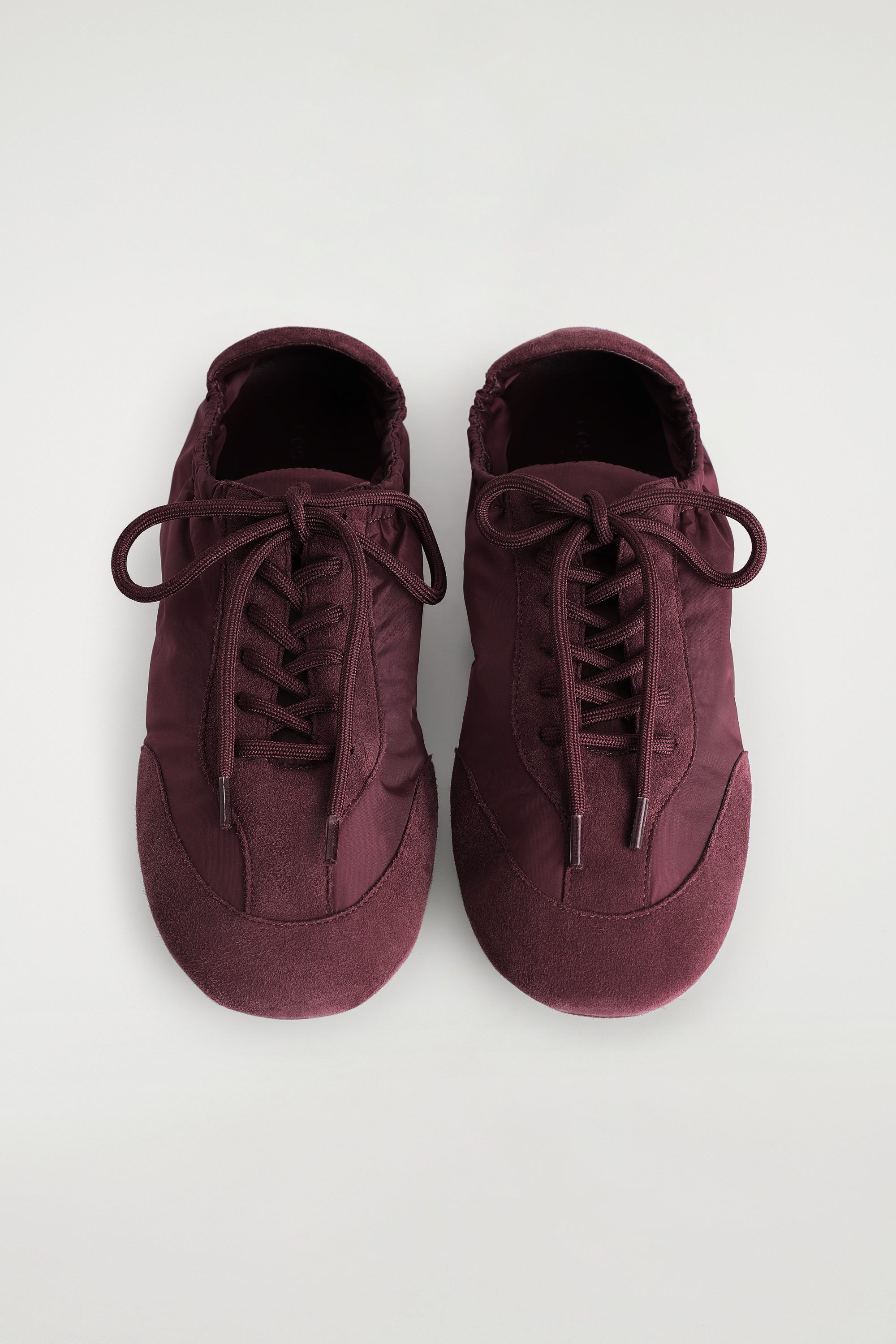 Suede-Nylon Ballet Trainers