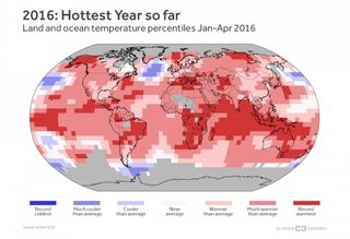 Global temperatures Jan-Apr 2016