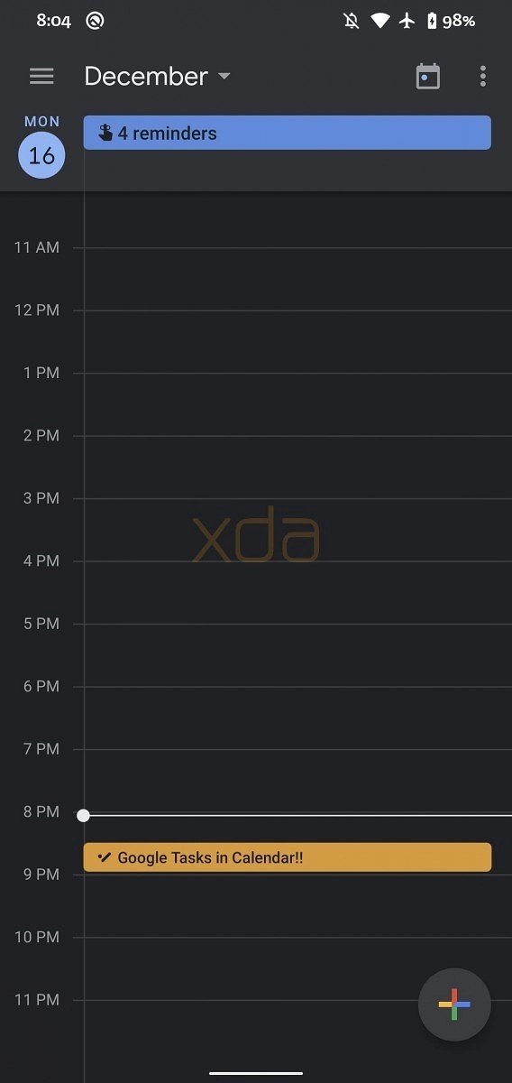 Google Tasks integration with Calendar