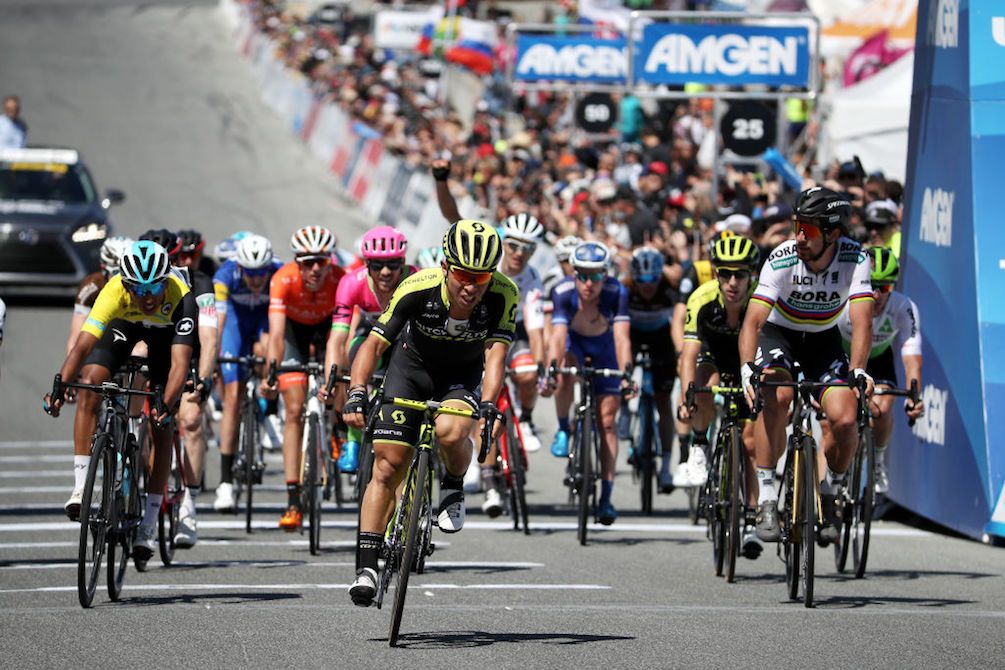 Caleb Ewan (Mitchelton-Scott) brings home the bunch in third place on stage 3 of the 2018 Tour of California