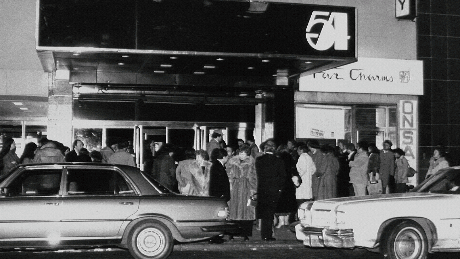 GIF of three rotating images that show Studio 54 in the 70s.